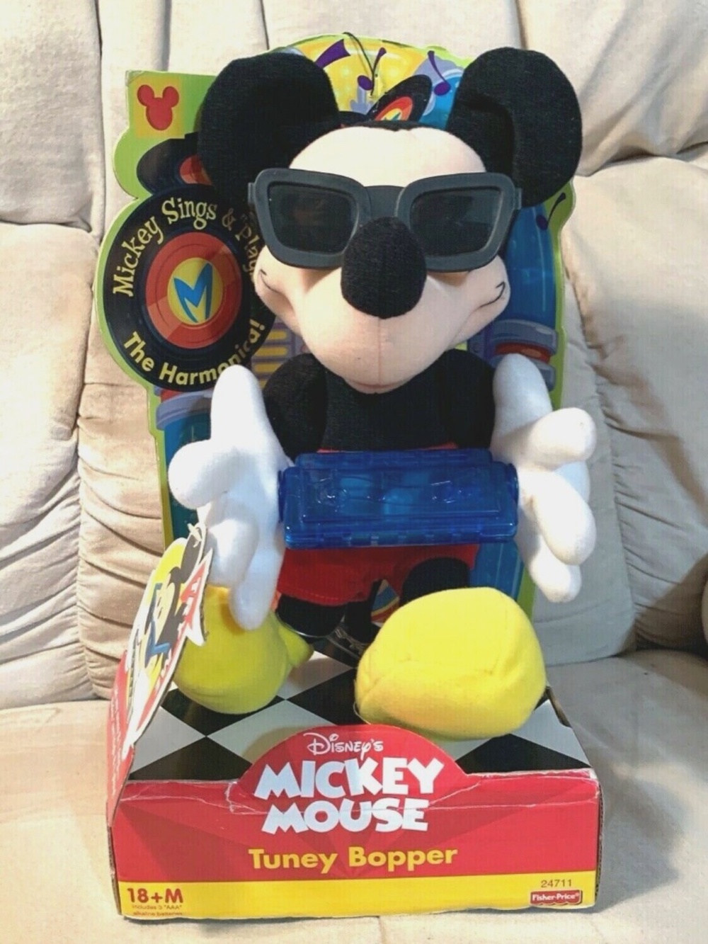 Musical Mickey Mouse with Harmonica -Deadstock Vintage in box - 2002